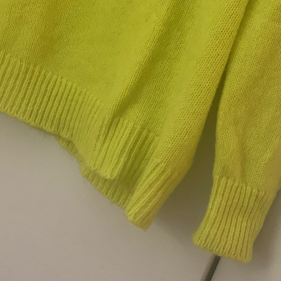 Twik Bright Yellow / Green Cowl Neck Knit Sweater - Picture 9 of 10